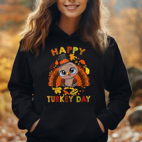 Happy Turkey Day Shirt Thanksgiving Day Cute Turkey Kids Unisex Hoodie