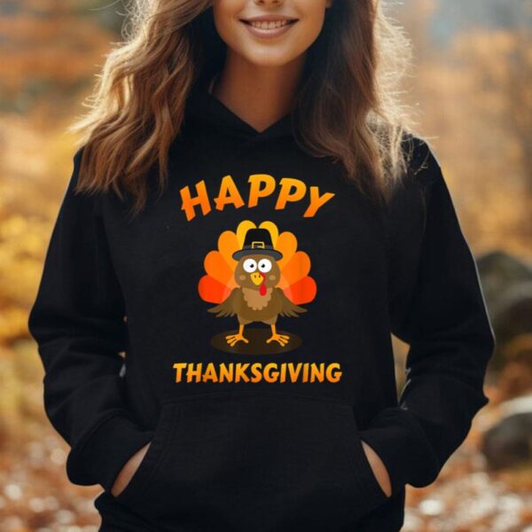 Happy thanksgiving with cute turkey for holiday season Unisex Hoodie