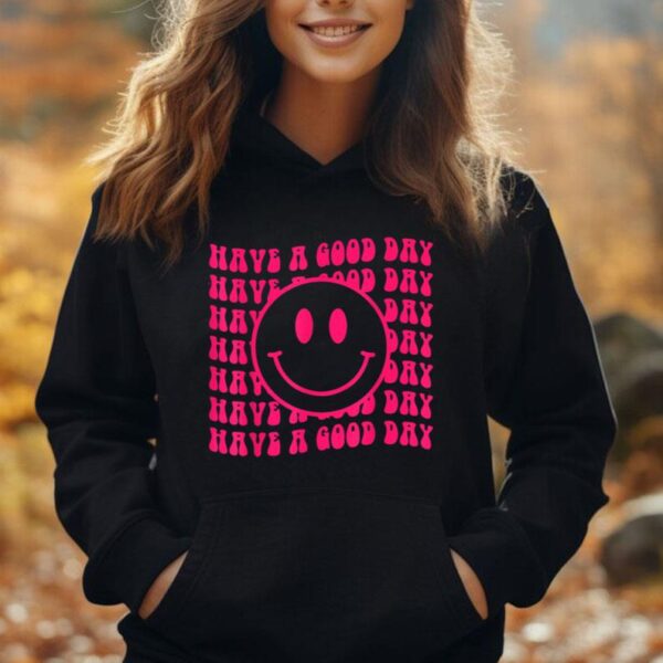 Have A Good Day Pink Smile Face Preppy Aesthetic Trendy Unisex Hoodie