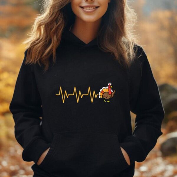 Heartbeat Turkey Nurse Thanksgiving Scrub Top Fall RN ICU ER Unisex Hoodie