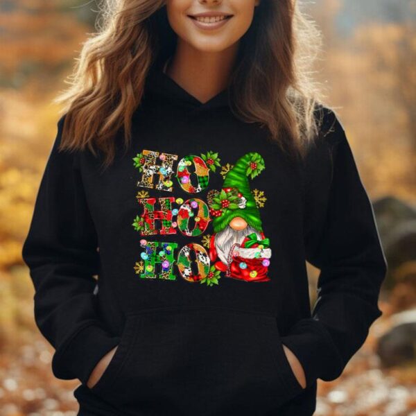 Ho Ho Ho Western Christmas Gnome Merry Christmas Light Unisex Hoodie