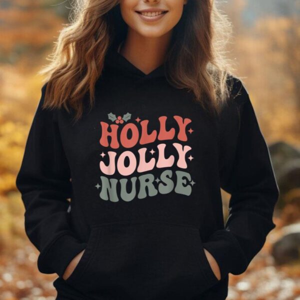 Holly Xmas Jolly Nurse Christmas Tee For Mens Womens Unisex Hoodie