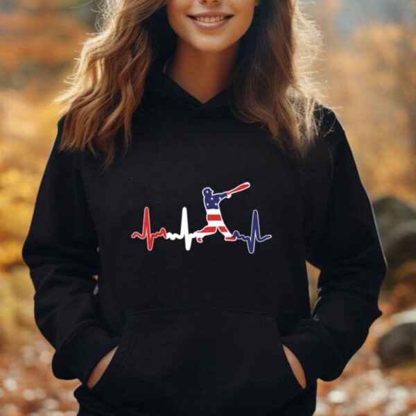 Home Run Baseball Flag Baseball Heartbeat Unisex Hoodie