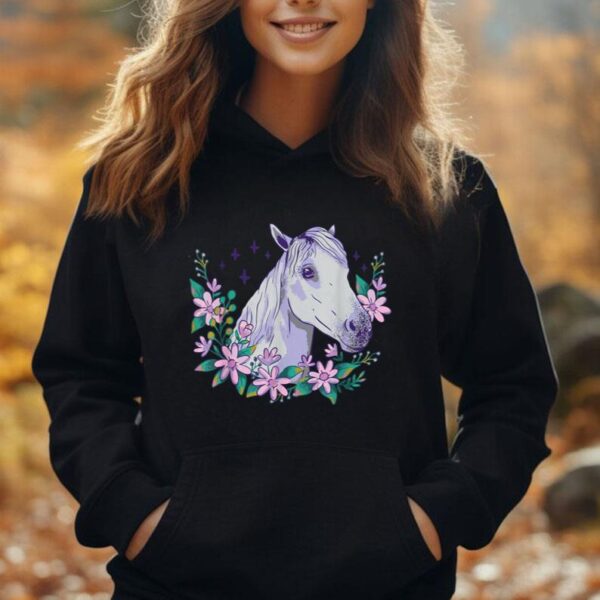 Horse Floral Flowers Horseback Riding Horse Lover Unisex Hoodie