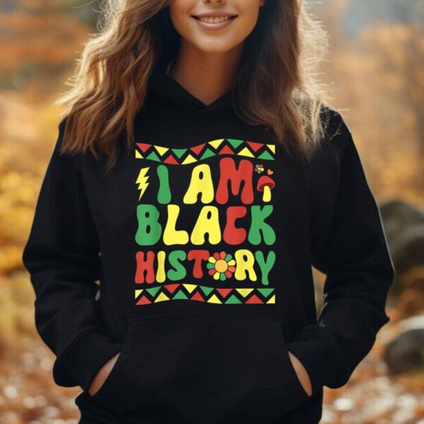 I Am Black History Groovy Retro Black History Month Unisex Hoodie