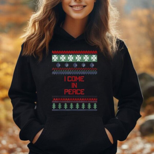 I Come In Peace Im Peace Funny Couple Christmas Ugly Sweater Unisex Hoodie