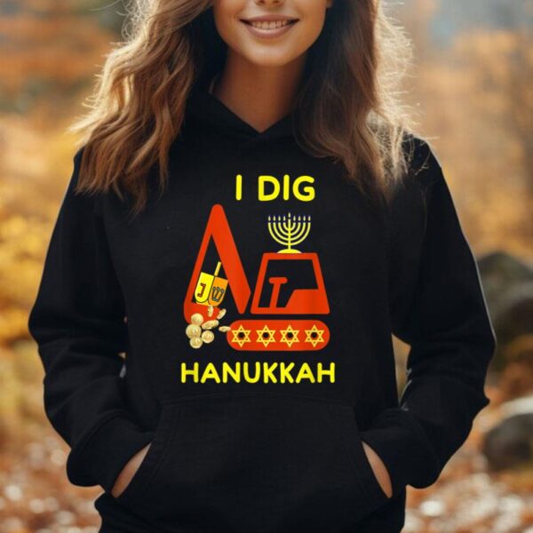 I Dig Hanukkah Crane Construction Kids Chanukah Pajamas Unisex Hoodie