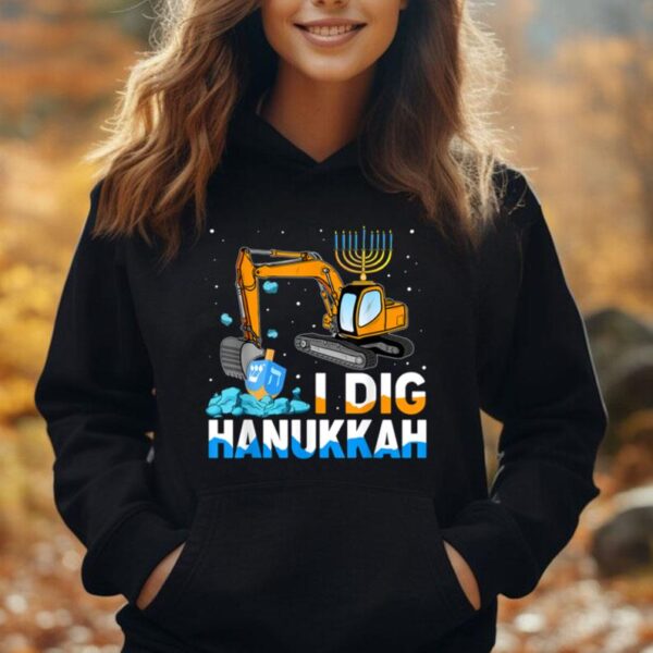 I Dig Hanukkah Excavator Construction Toddler Hanukkah Boys Unisex Hoodie