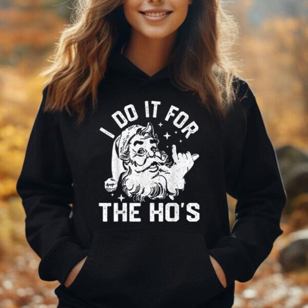 I Do It For The Ho's Funny Inappropriate Christmas Men Santa Unisex Hoodie