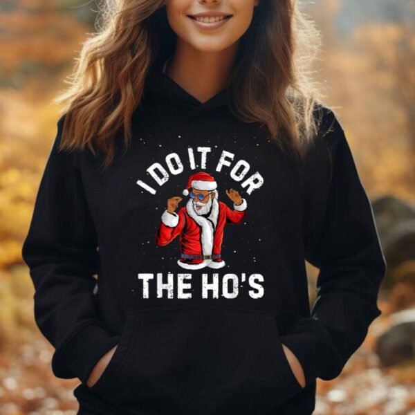 I Do It For The Ho's Santa Christmas African American Black Unisex Hoodie