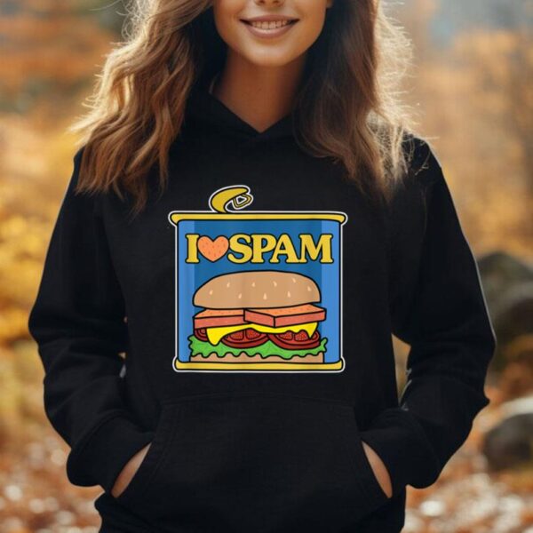 I Heart Love Spam Canned Cooked Pork Food Lover Spam Unisex Hoodie