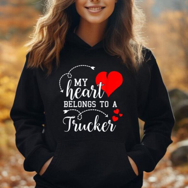 I Love My Trucker Husband Wife Gifts Valentines Day Unisex Hoodie
