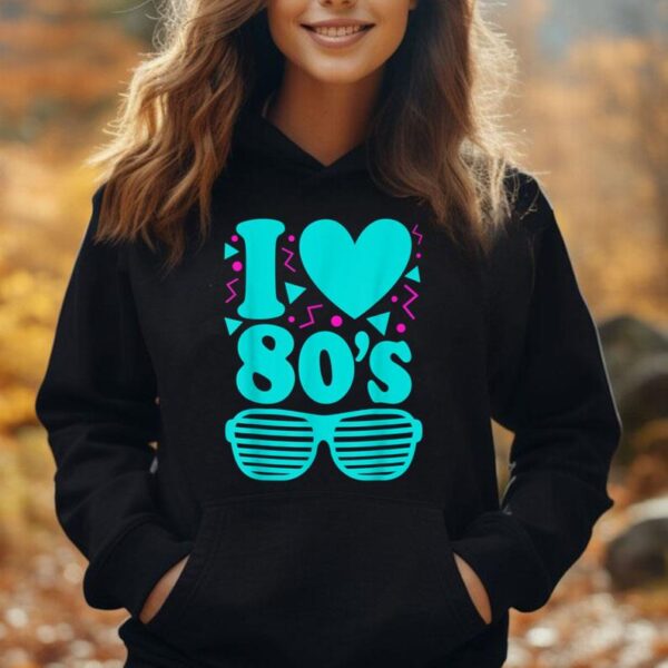 I Love The 80u2019s Vintage eighties Retro 1980s Party Costume Unisex Hoodie