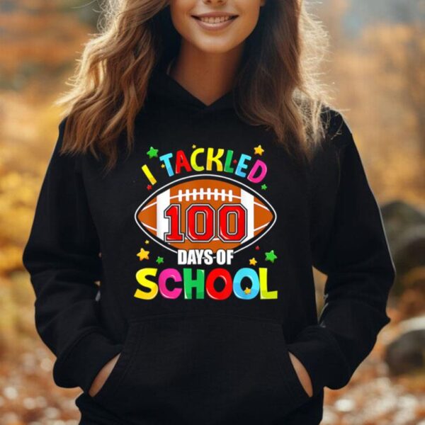 I Tackled 100 Day Of School Football Boy 100th Day Of School Unisex Hoodie