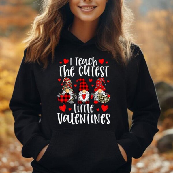 I Teach The Cutest Little Valentines Women Gnome Teachers Unisex Hoodie