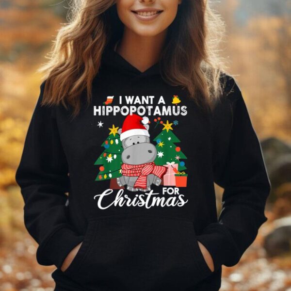 I Want A Hippopotamus For Christmas Cute Hippo Kids Boy Girl Unisex Hoodie