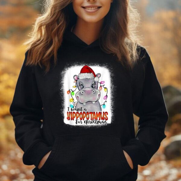 I Want A Hippopotamus For Christmas Xmas Bleached Unisex Hoodie