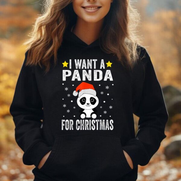 I Want A Panda For Christmas Panda Shirt Boys Girls Pajamas Unisex Hoodie