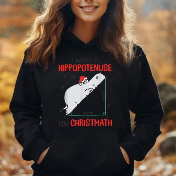 I Wants Hippopotenuse For Christmas Hippopotamus Math Lover Unisex Hoodie