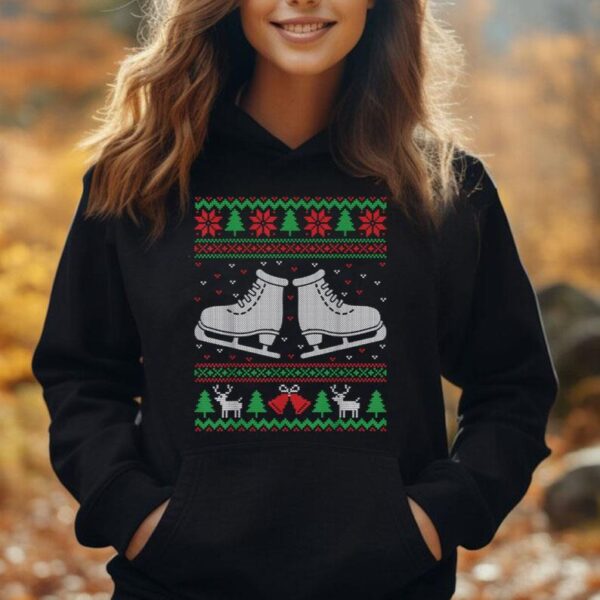 Ice Skater Ugly Christmas Skating Lover Funny Winter Sports Unisex Hoodie