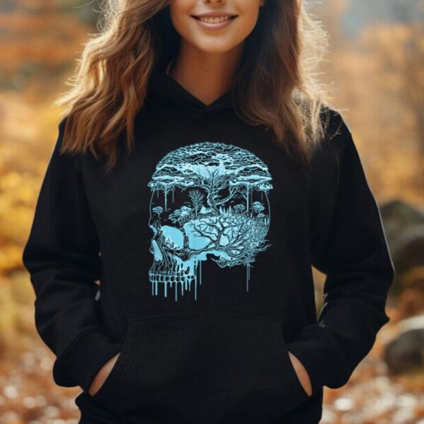 Illustrated Human Skull & Trees & Roots Nature Mindfulness Unisex Hoodie