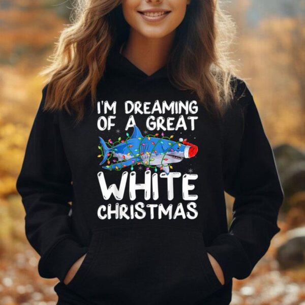 I'm Dreaming Of A Great White Christmas Santa Shark Xmas Unisex Hoodie