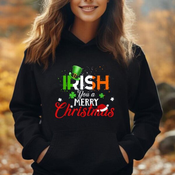 Irish you a Merry Christmas Funny Ireland Flag Xmas Holidays Unisex Hoodie