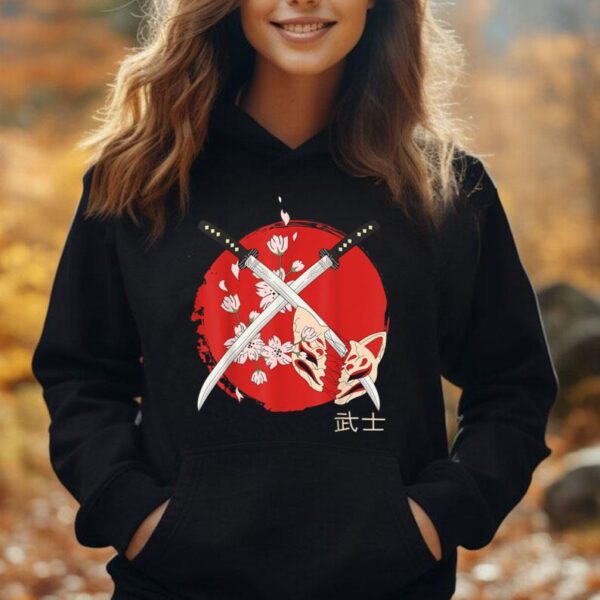 Japanese Art Shirt Ancient Cherry Blossom Samurai Katana Unisex Hoodie