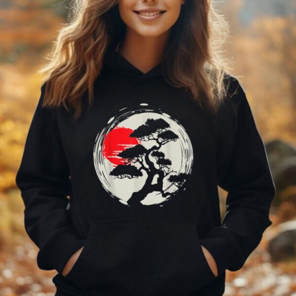 Japanese Bonsai Art - Sunset Tree Lover Gardening Planting Unisex Hoodie