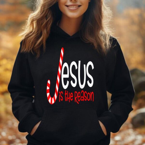 Jesus Is The Reason Christian Religious Christmas Candy Cane Unisex Hoodie