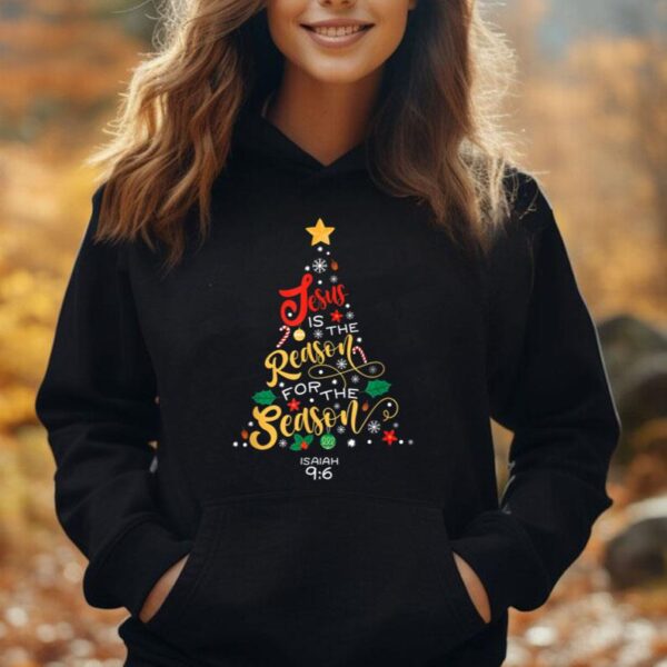 Jesus Is The Reason For The Season Christian Christmas Tree Unisex Hoodie