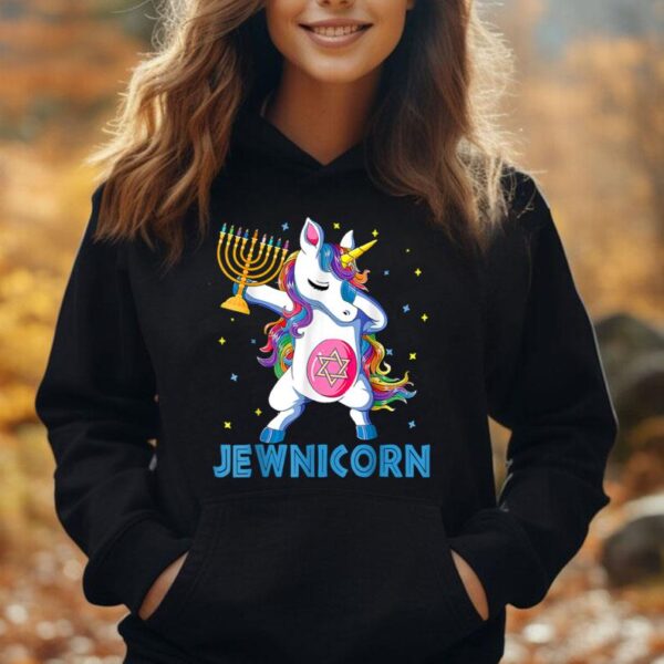 Jewnicorn Funny Hanukkah Unicorn Gift Girl Women Pajamas Unisex Hoodie