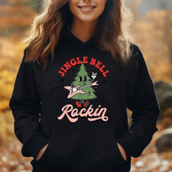 Jingle Bell Rockin Groovy Retro Christmas Xmas Tree Boy Girl Unisex Hoodie