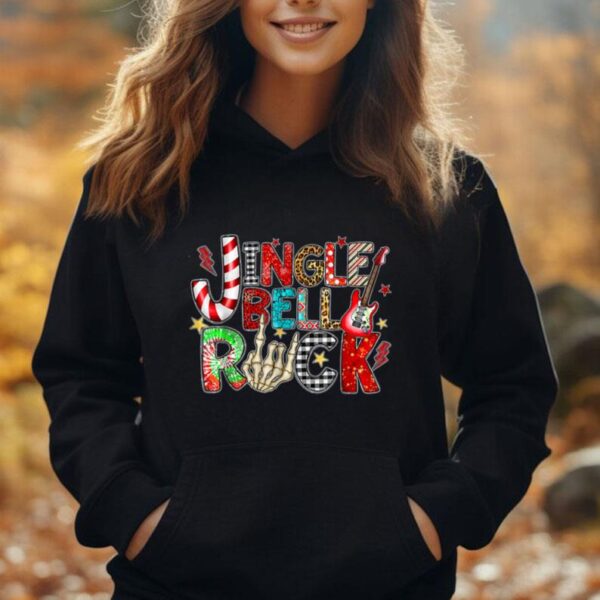 Jingle Xmas Bell Rockin' Hand Skeleton Rock & Roll Christmas Unisex Hoodie