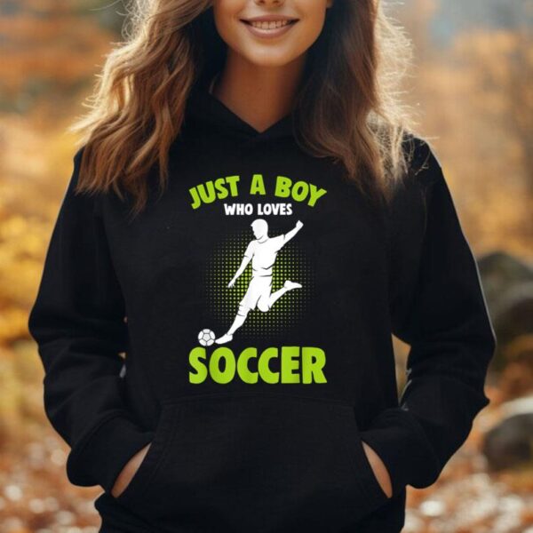 Just A Boy Who Loves Soccer Player Kids Boys Unisex Hoodie