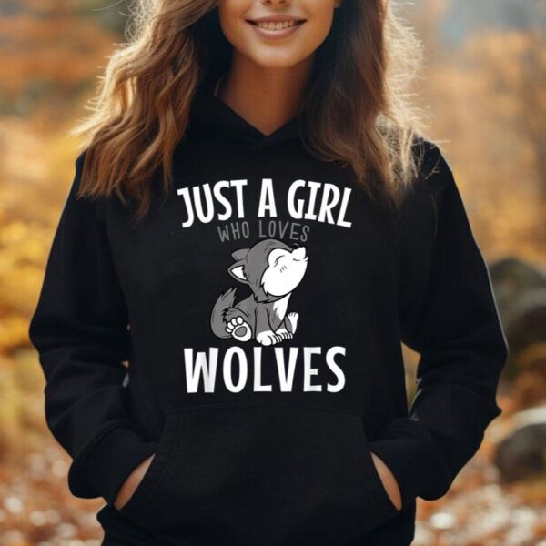 Just A Girl Who Loves Wolves Funny Wolf Doglike Lover Outfit Unisex Hoodie