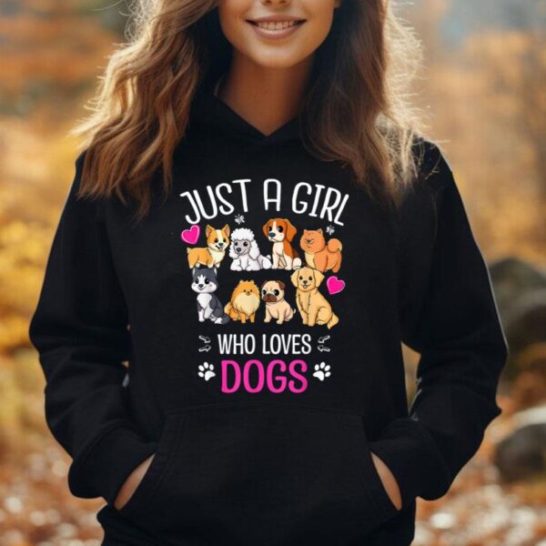 Just a girl who loves Dogs - Funny Puppy I Love Dogs Gift Unisex Hoodie