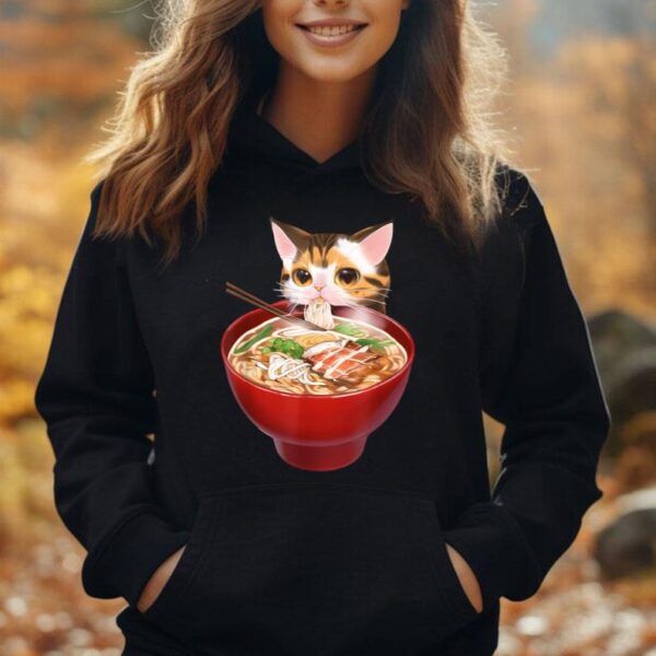 Kawaii Cat Eating Ramen Anime Otaku Japanese Men Women Unisex Hoodie