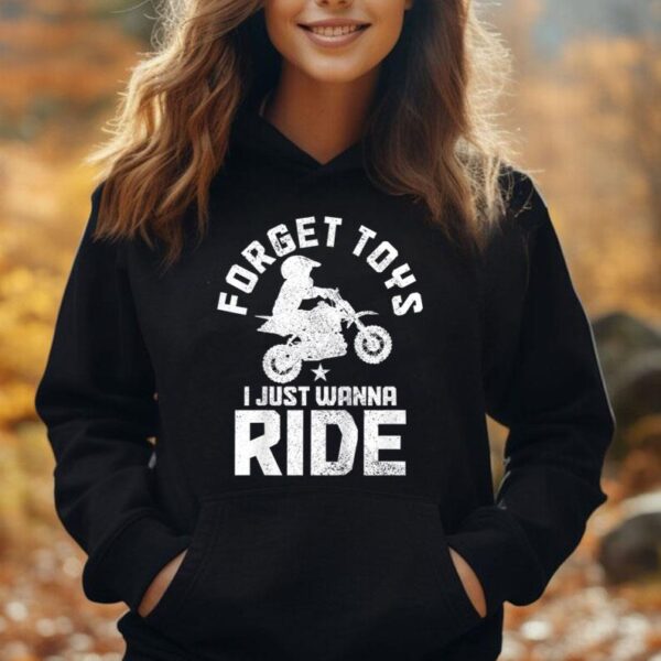 Kids Forget Toys I Wanna Ride Motocross Dirt Bike Boys MX Racing Unisex Hoodie