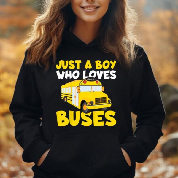 Kids School Bus Costume Just a Boy who loves Buses Unisex Hoodie