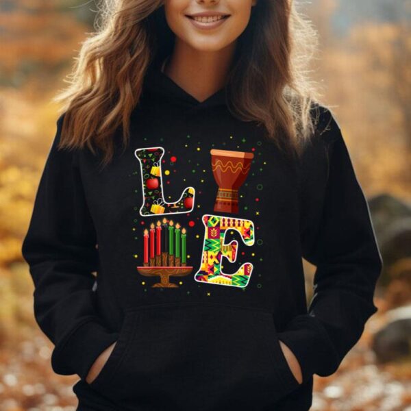 LOVE Happy Kwanzaa Decorations Unity Cup Kinara Candles Unisex Hoodie