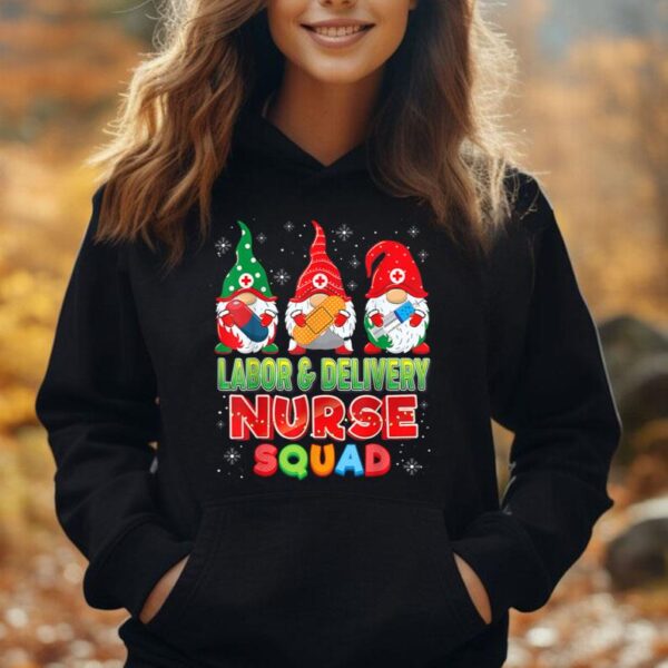 Labor & Delivery Nurse Squad Christmas Gnomes Ugly Sweater Unisex Hoodie