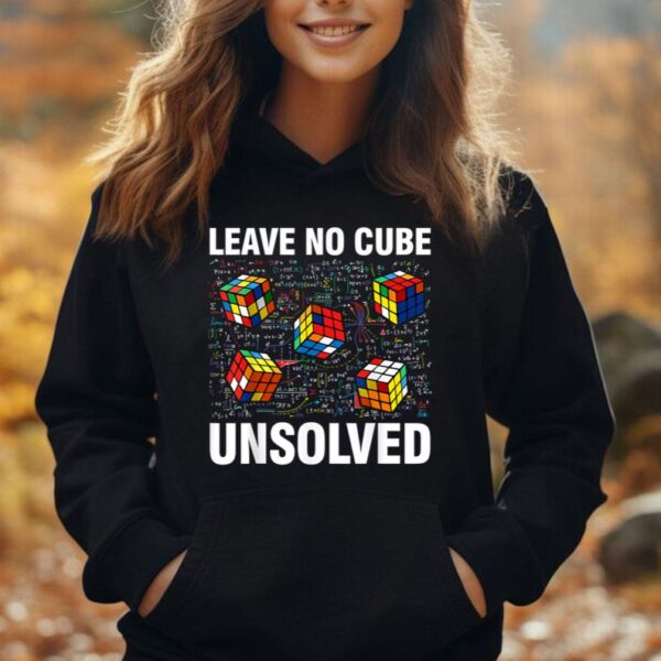 Leave No Cube Unsolved Funny Speed Cubing Math Unisex Hoodie