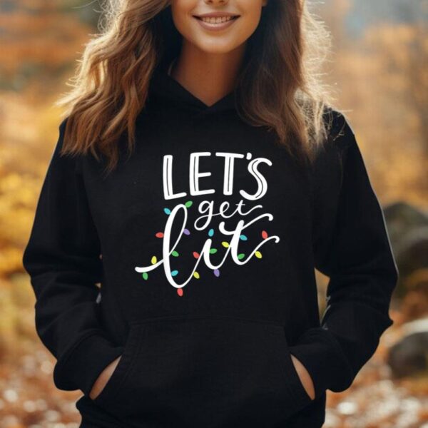 Let's Get Lit Christmas Family Pajamas Matching Women Kids Unisex Hoodie