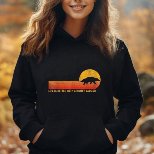 Life Is Better With A Honey Badger Funny Honey Badger Retro Unisex Hoodie