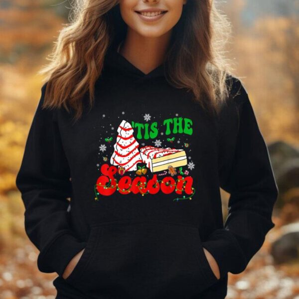 Little Tis' The Season Christmas Tree Cakes Debbie Groovy Unisex Hoodie