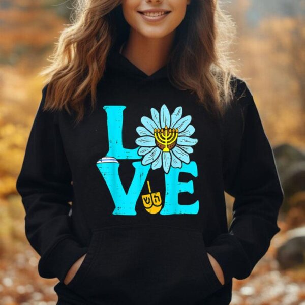 Love Jewish Daisy Hanukkah Pajamas Chanukah PJs Women Girls Unisex Hoodie