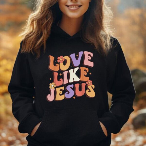 Love Like Jesus Religious God Christian Vintage Flower Decor Unisex Hoodie