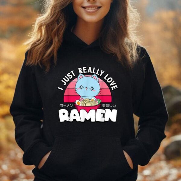 Love Ramen Japanese Gift Anime Shirt Girls Manga Kawaii Cat Unisex Hoodie