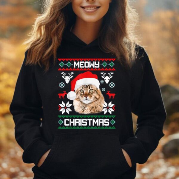 Maine Coon Cat Meowy Ugly Sweater Cat Christmas Unisex Hoodie